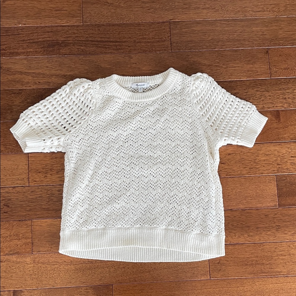 Madewell White Knit Sweater